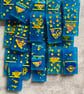 Handmade 28 piece dominoes set Ukraine theme with Handpainted inserts