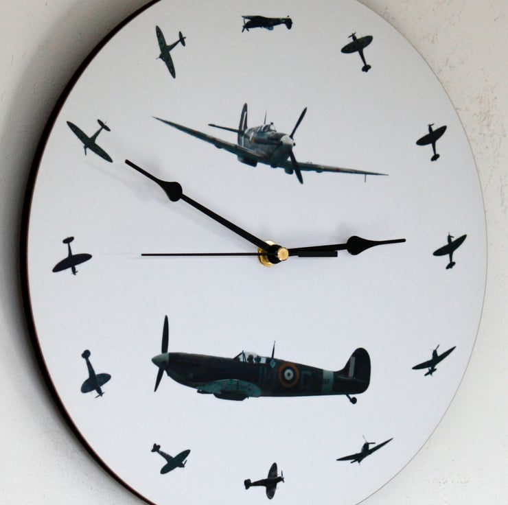 Large Spitfire Wall Clock 28.5cm diameter from ... - Folksy