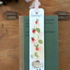  Summer bookmark.Hand drawn and painted bookmark with silk ribbon '