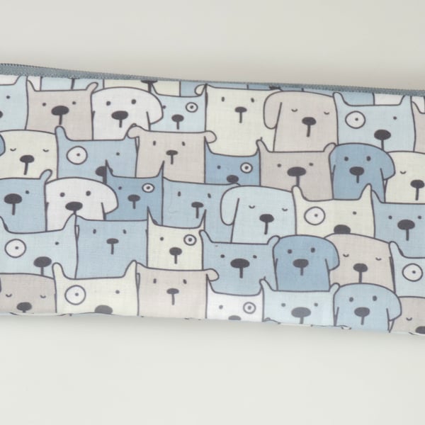 Dogs & Puppy's Pattern zipped lined pencil case, Stationary, school Teacher gift