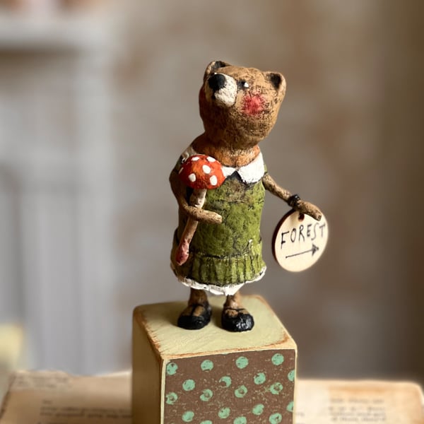Minnie a sweet spun cotton and clay Bear
