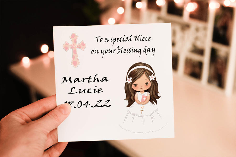Niece Blessing Day Card, Congratulations for Naming Day, Naming Day Card