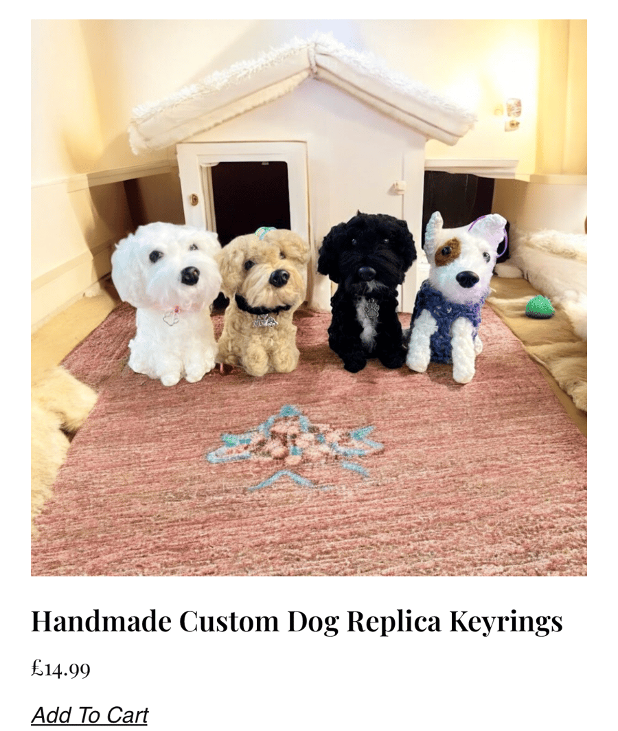 Dog replica keyrings 