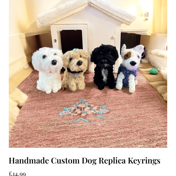 Dog replica keyrings 
