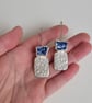 Recycled Sterling Silver and Reused Ceramic Earrings  