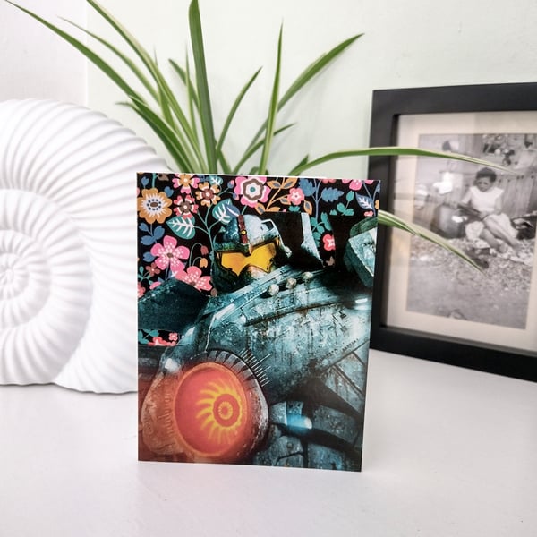 Flowery Robot Collage Card