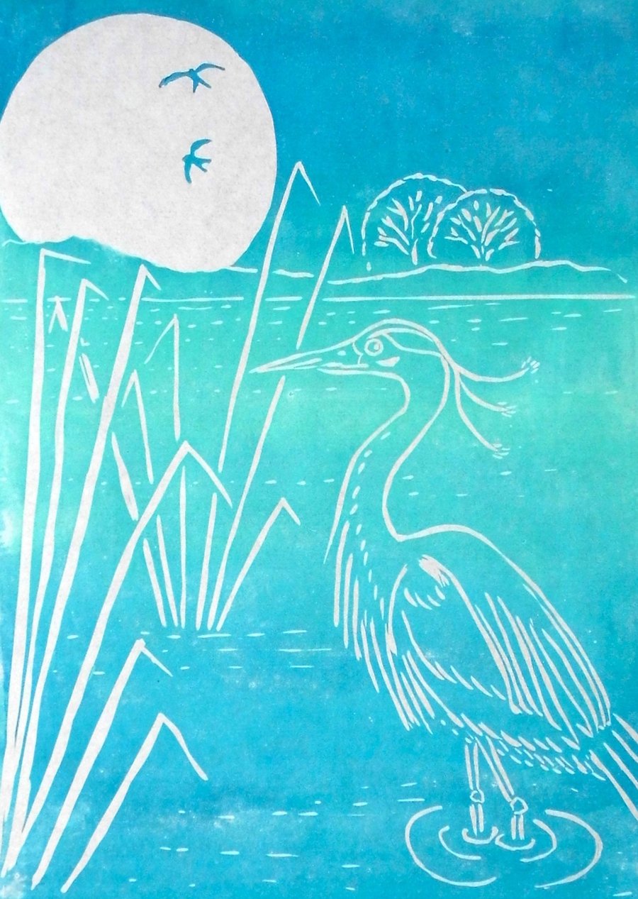 On the Levels linoprint