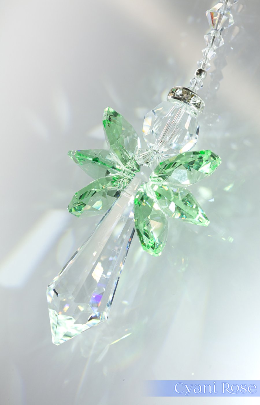 Sun catcher Angel super Sparkly large Swarovski Peridot 