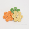Set of three flower shaped ceramic handmade buttons
