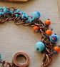 Turquoise & orange splash charm bracelet - Image 4