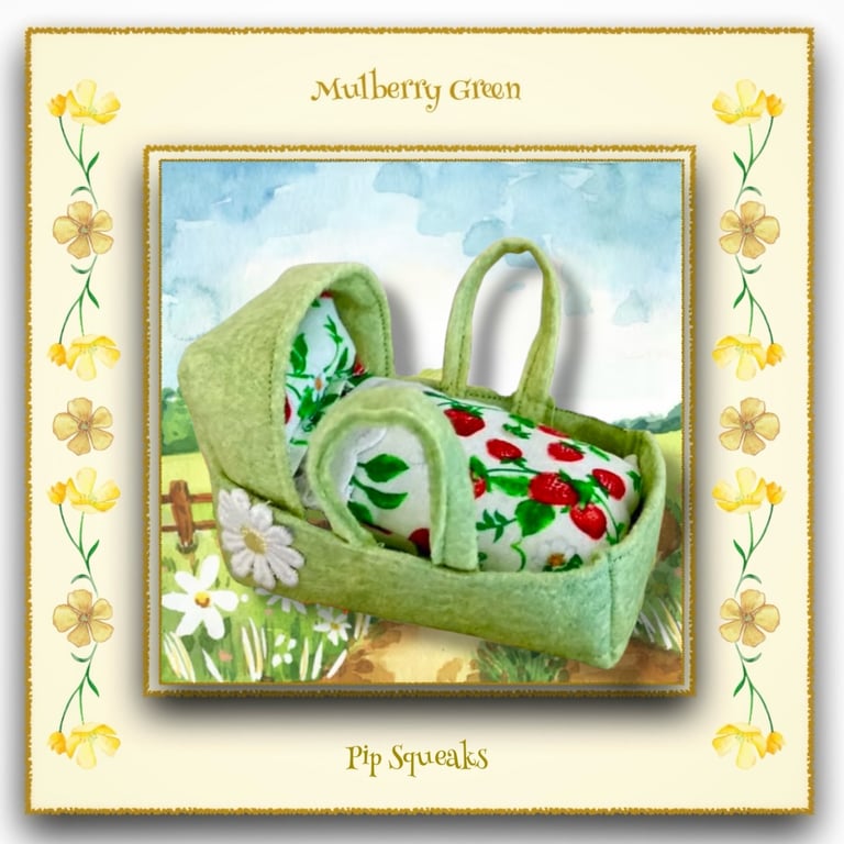 A Tiny Felt Cradle for the  Baby Pip Squeaks