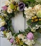 Handmade English Country Door Wreath - Ivory & Lilac Rose Wreath - Image 5