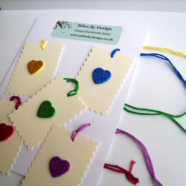Glitter Heart Gift Tags ( Pack of Five )
