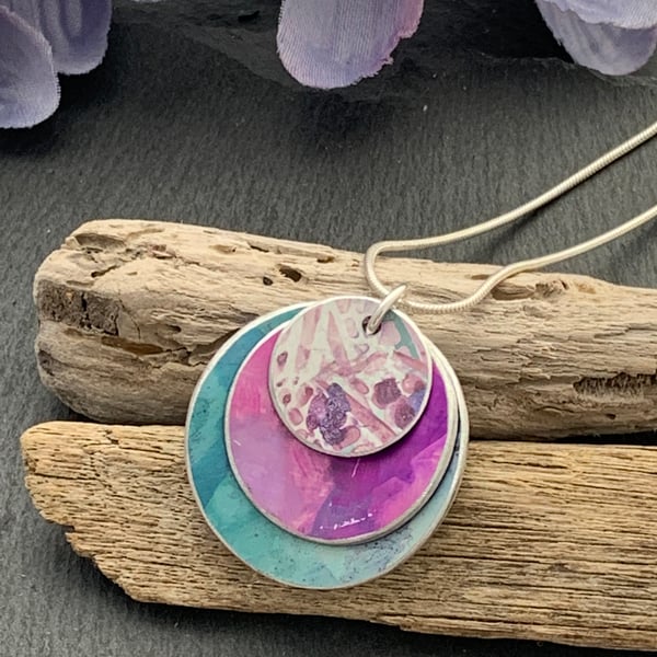 Water colour collection - hand painted aluminium pendant