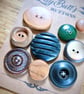 9 Vintage Mixed Wooden Buttons - Image 2