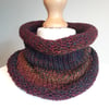 Cowl, Scarf, Infinity Scarf, Neck Warmer, Snood - Purple & Bronze