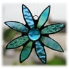 Reserved for Fiona - Daisy Stained Glass Suncatcher Turquoise Handmade 031