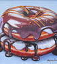 Donut Oil Painting – Original & Framed – A Gift to Bring Smiles!