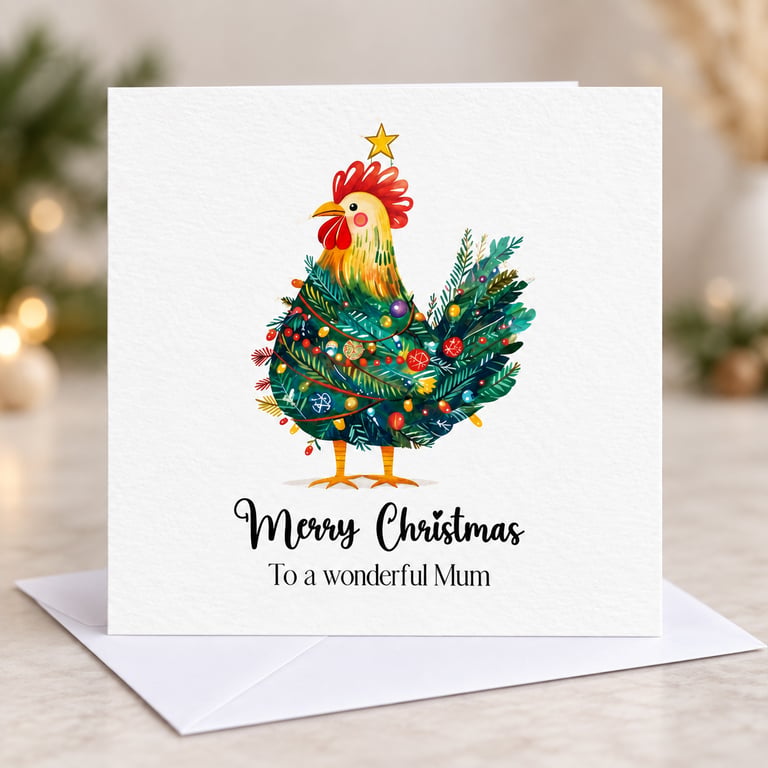 Turkey Christmas Card Merry Christmas Nan Grandad Mum Daughter Granddaughter
