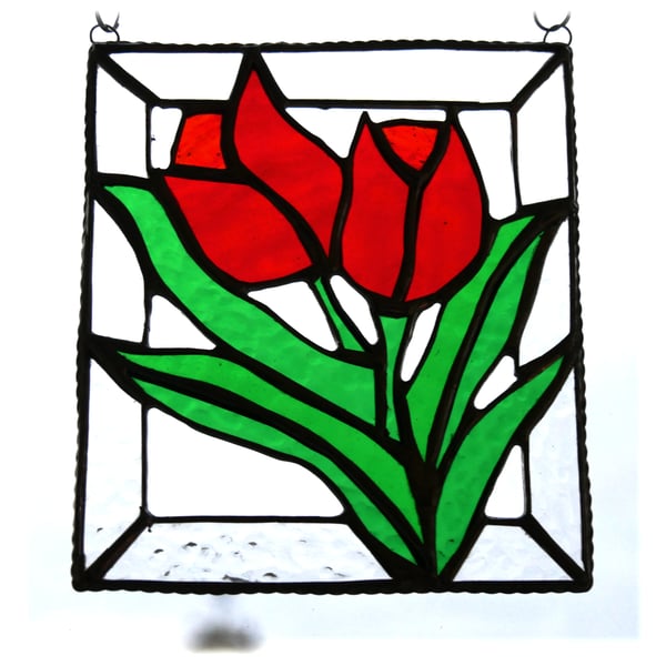 Tulip Stained Glass Picture Flower Suncatcher Spring