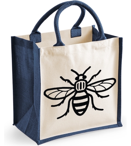 Manchester Bee Midi Jute Bag - Bee ( plain bee)
