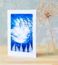 SALE - Pack of 4 Christmas cards from Cyanotype images, Shop early 2024 - Image 2