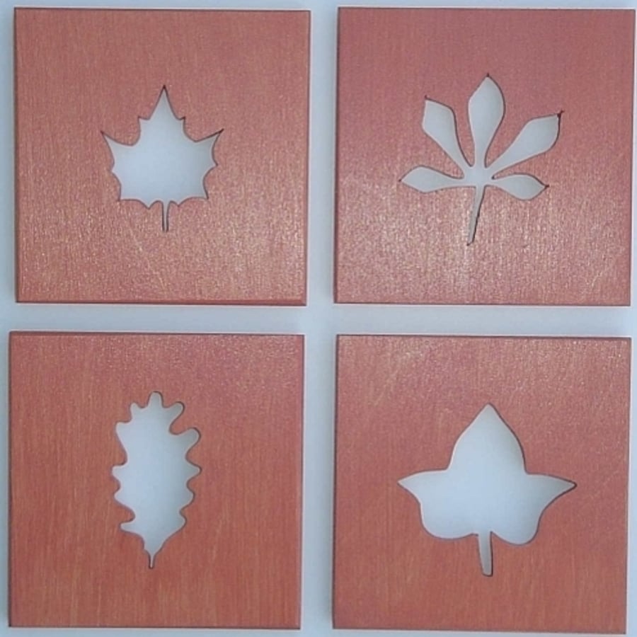 Set of 4 Leaf Coasters