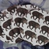Tapir Pattern Handmade Wooden Round Drinks Coaster