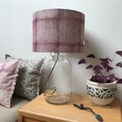 Hand Printed Linen Lampshade in Raspberry Red