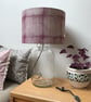 Hand Printed Linen Lampshade in Raspberry Red - Image 1