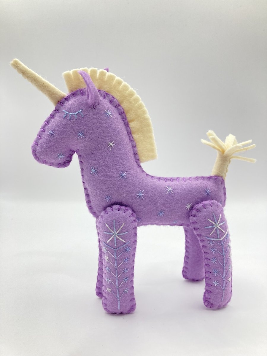 The Little Hand Embroidered Purple Unicorn Seconds Sunday 