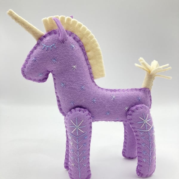 The Little Hand Embroidered Purple Unicorn Seconds Sunday 