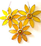Sunflower Stained Glass Suncatcher Trio of Flowers Handmade Yellow - Image 7