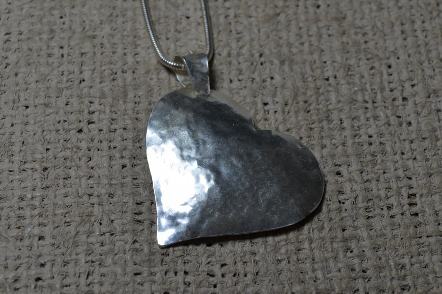 Sterling Silver Textured Heart Pendant