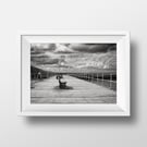 The Wooden Jetty, Aberystwyth - Fine Art Black and White Photography Print