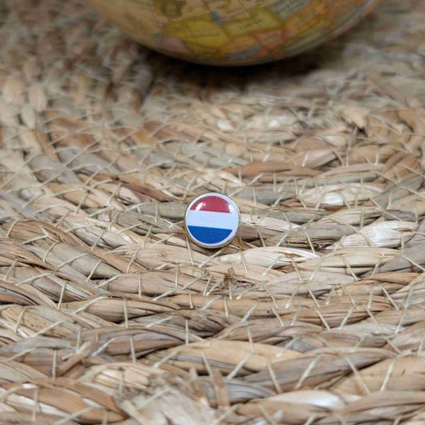 Netherlands Flag Map Pin – European Travel Map Push Pin for Wooden Maps, Map pin