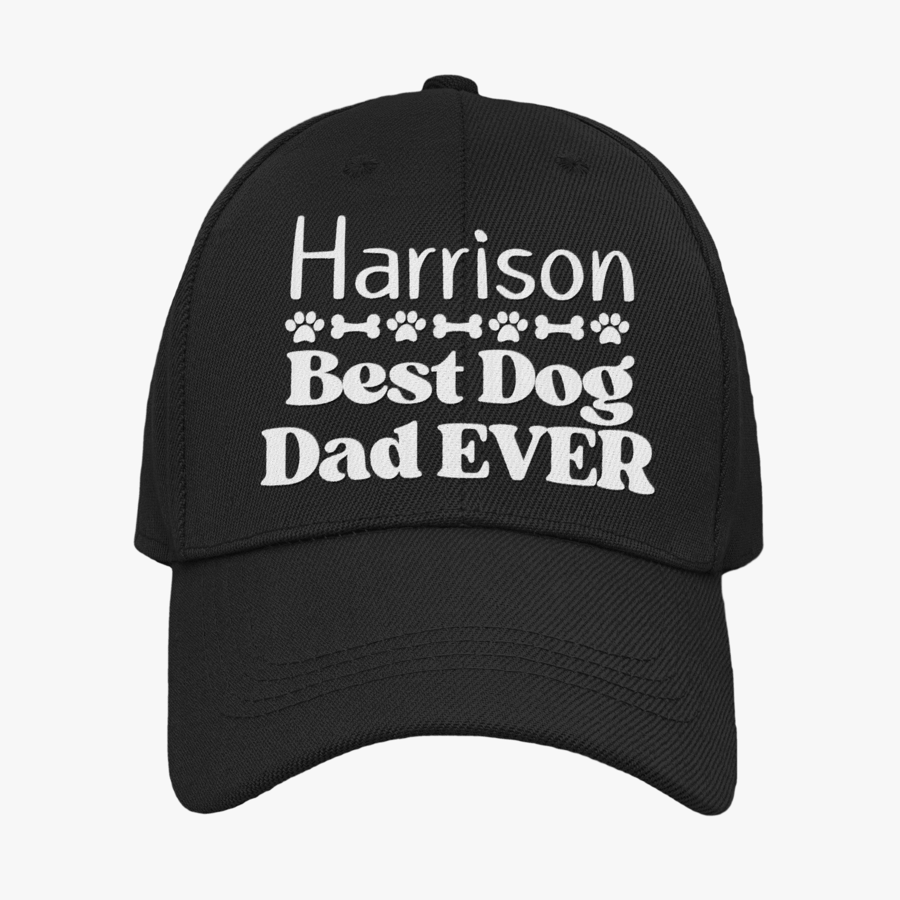 Personalised Best DOG Dad Ever Baseball Cap - Christmas Birthday Dog Dad Gift
