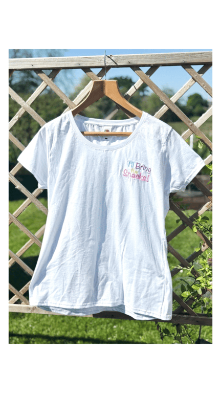 I’ll bring the snacks! Embroidered T-shirt