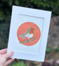 Original hand painted British bird robin watercolour artwork copper accent.  - Image 1