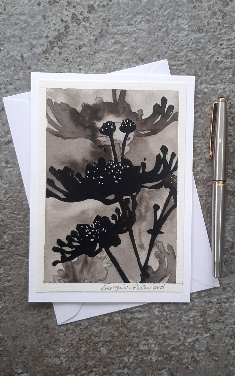 Handpainted Black and White Daisies. Wall Art. Keepsake Gift