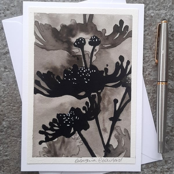 Handpainted Black and White Daisies. Wall Art. Keepsake Gift