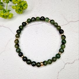 Jade and Gold Bead Bracelet