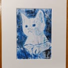 Serious Kitty, Cat Art, Kitten Art