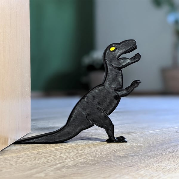 Dino Door Guardian 3D Printed Dinosaur Doorstop Fun Home Accessory Durable Door