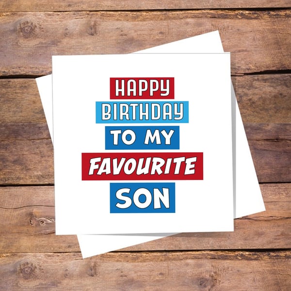 Son Birthday Card - Funny Only Son Card. Blank inside. Free delivery