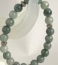 Sterling Silver Jadeite Beaded Stretch Bracelet, with Decorative Spacers - Image 6