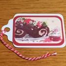 Yule Log Christmas Gift Tag