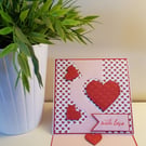 Handmade Valentines Heart Design Easel Fold Card