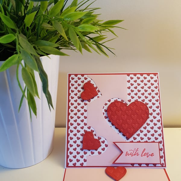Handmade Valentines Heart Design Easel Fold Card - Folksy