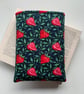 Strawberry Print Quilted Fabric Book Sleeve - Paperback Size